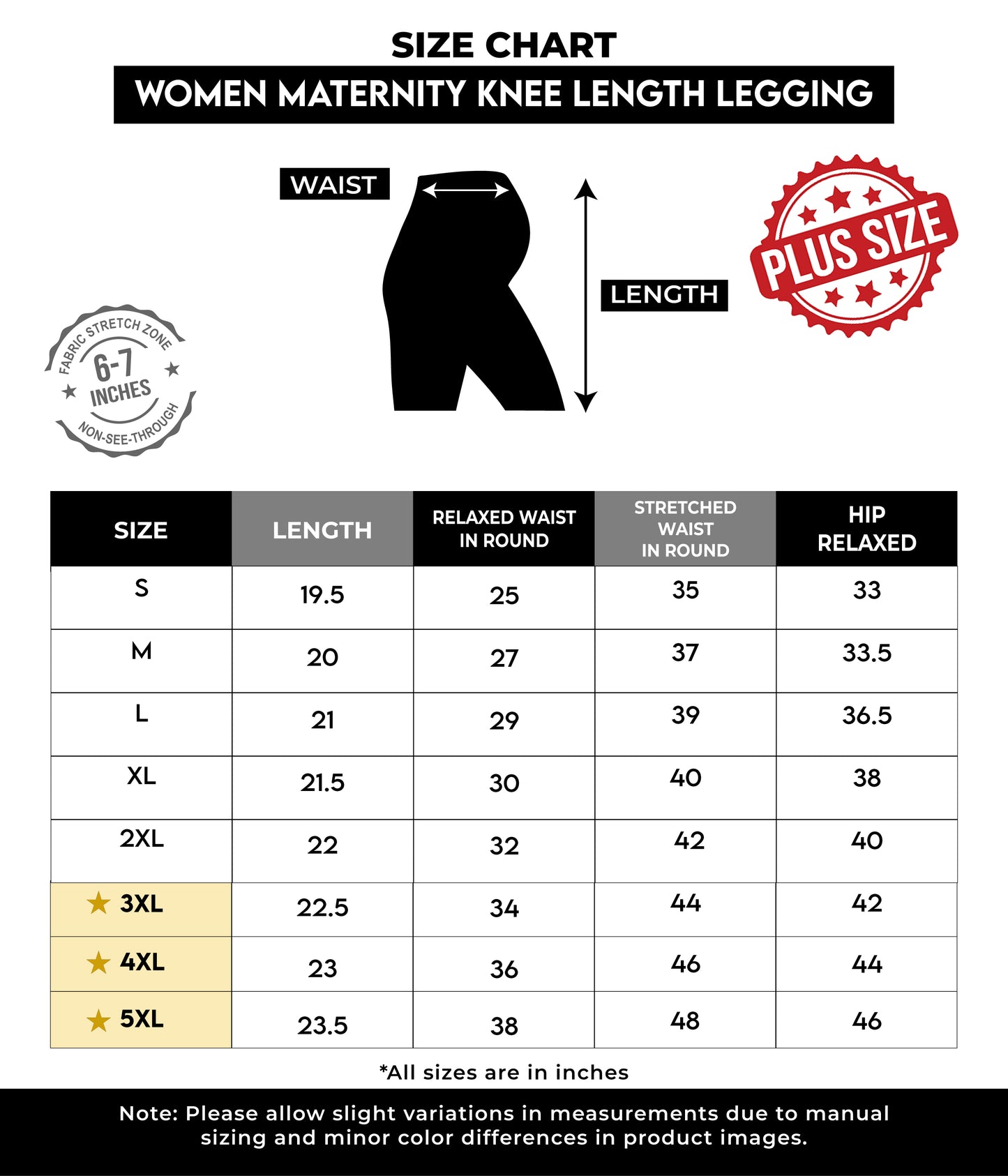 Maternity Knee Length Leggings (Tights)