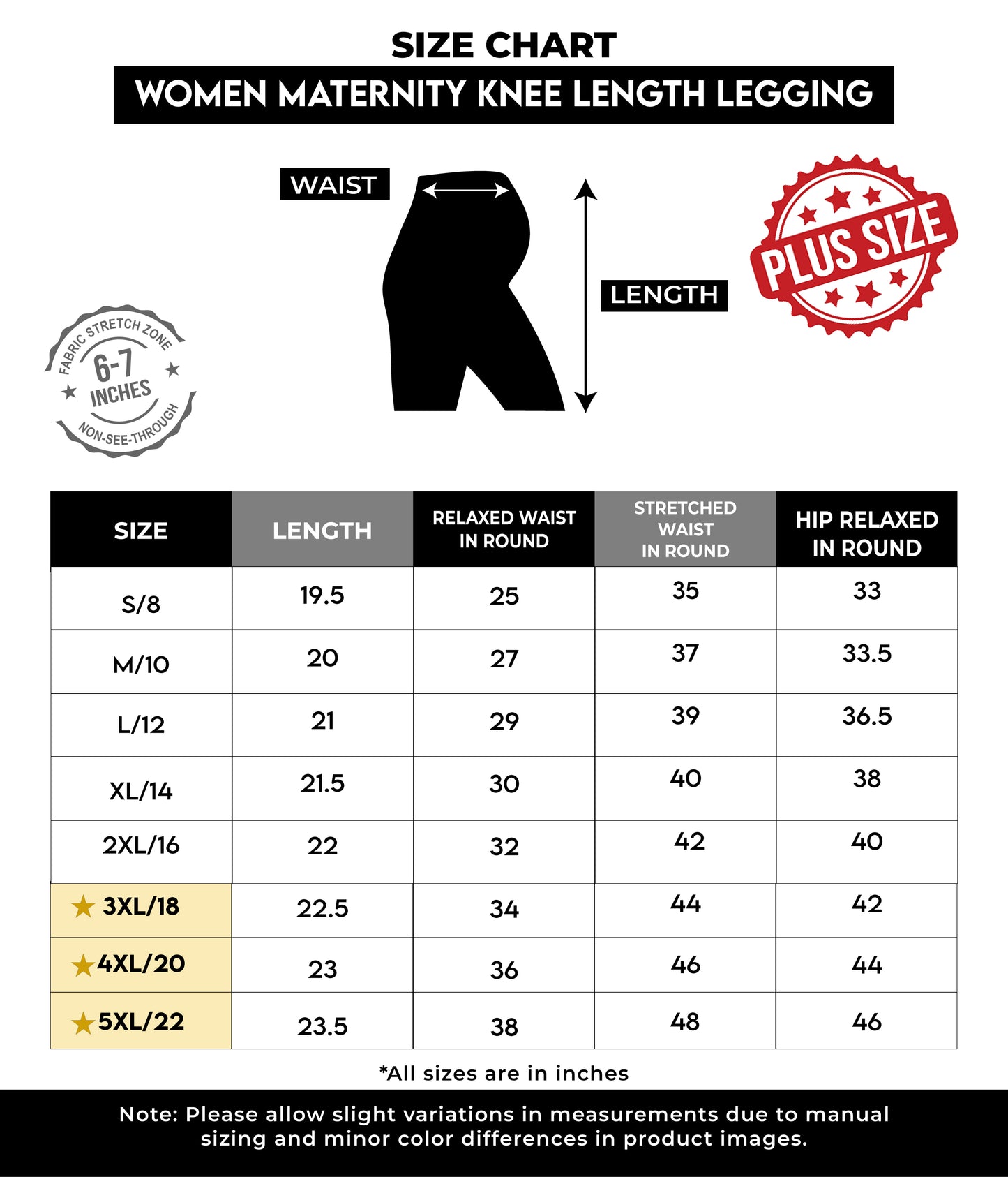 Maternity Knee Length Leggings (Tights)