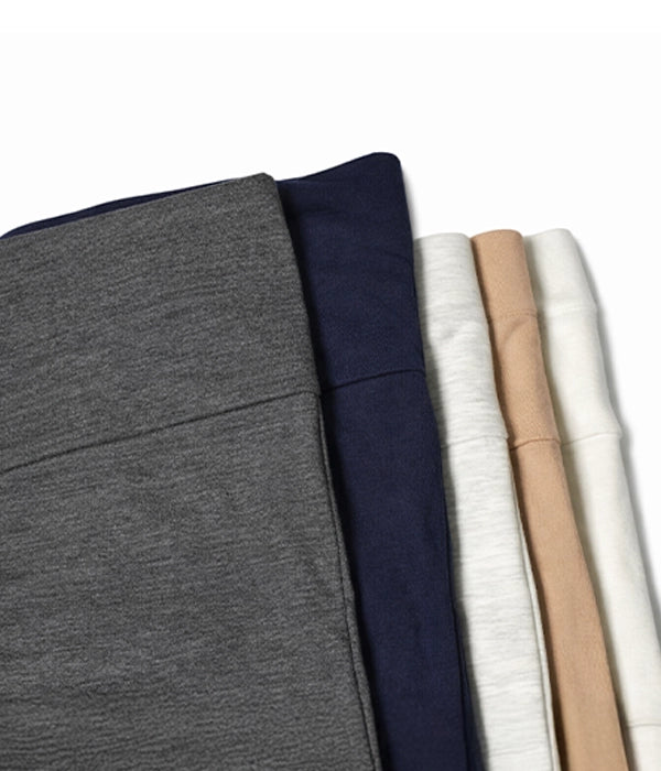 Stack of fabric swatches in various colors on a white background. High Waist Capri Leggings (Tight)