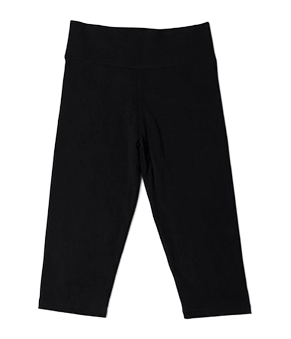 Black pants on a white background. High_Waist_Capri_Leggings_Tights