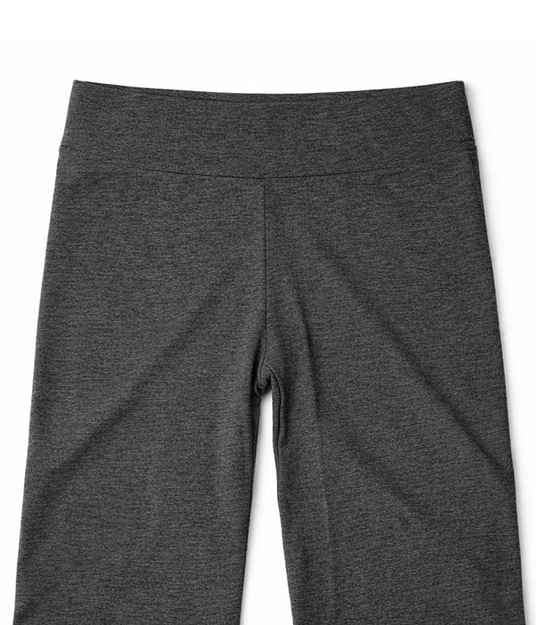 Gray leggings on a white background. High Waist Knee Length Leggings (Tights)