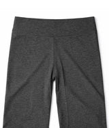Gray leggings on a white background. High Waist Knee Length Leggings (Tights)