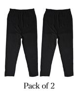 Two black pants displayed side by side on a white background with 'Pack of 2' text below.