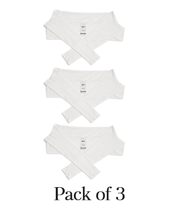 Pack of three white sleeve extenders on a white background with 'Next' branding.