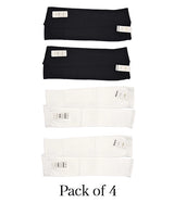 Pack of 4 black and white sleeve extenders on a white background