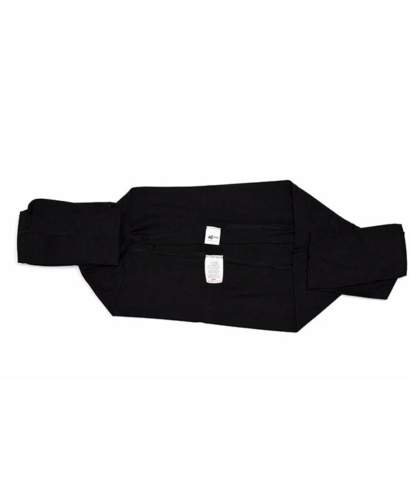 Black sleeve extenders with two white tags on a white background. Women Sleeve Extenders