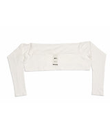 White sleeve extender with long sleeves on a white background.