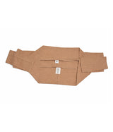 Beige women sleeve extender with two visible tags on a white background